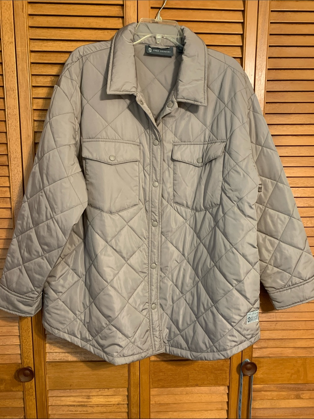 Free Country Quilted Light Gray Puffer Jacket